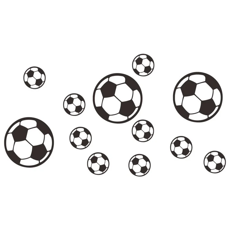 FX-B206 Football Pattern PVC Wall Sticker Soccer Ball Decal for Kids Room Boy Bedroom Wall TV Background (No EN71 Certification)