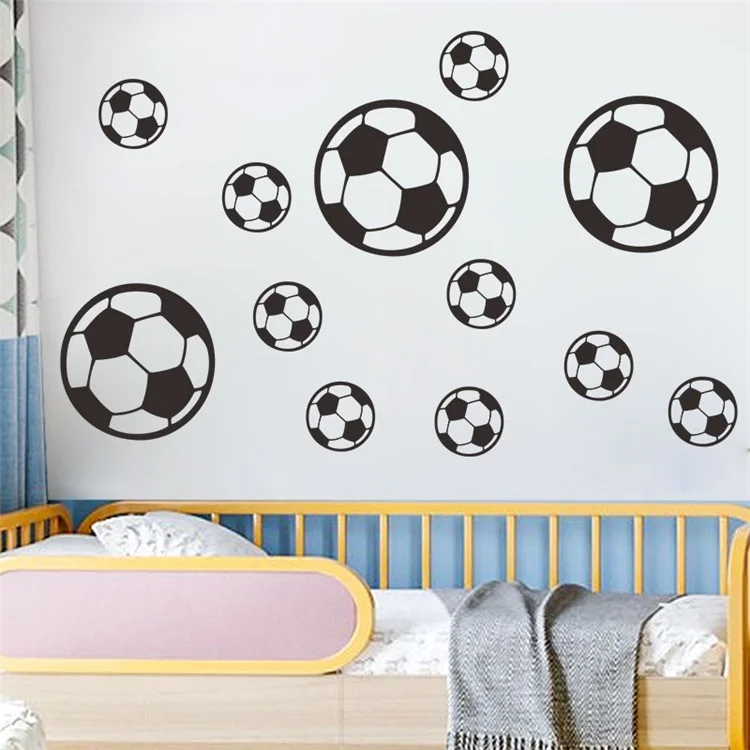 FX-B206 Football Pattern PVC Wall Sticker Soccer Ball Decal for Kids Room Boy Bedroom Wall TV Background (No EN71 Certification)