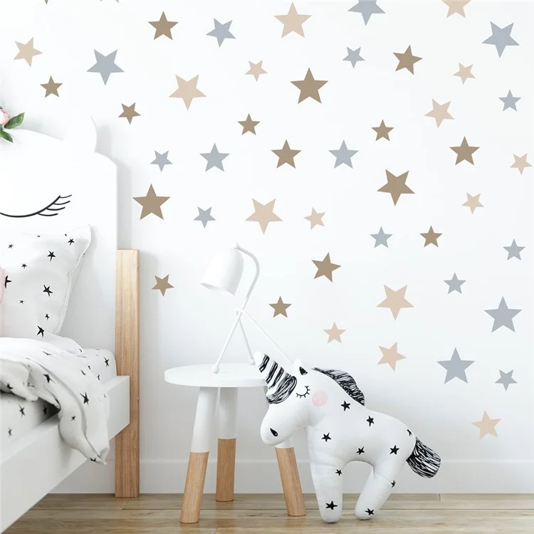 71pcs / Set Cartoon Stars Wall Autocollants Amovibles Nursery Wall Decal