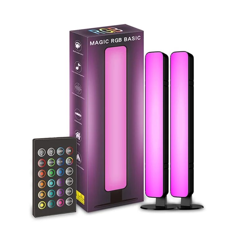 LIXINCORDA SAL042 2PCS Barre de lumière RVB de bureau pour jeux Soirée Musique Synchronisation TV Rétroéclairage pour la maison Chambre à coucher 