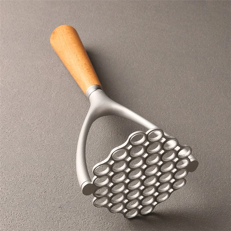 Masher de Pomme de Terre Manuel en Aluminium Pumpkin Pumpkin Fruit Pressher Pressoir Avec Une Adhérence en Bois (pas de FDA, BPA Gratuit)