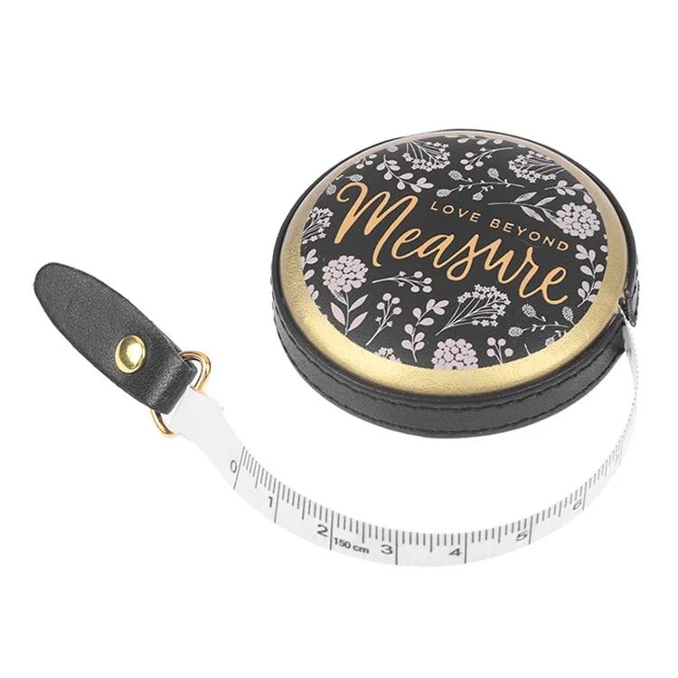 Cinta métrica de cuero de poliuretano, herramienta de medición de ropa - Negro