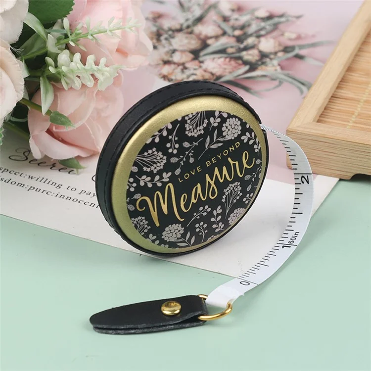 Cinta métrica de cuero de poliuretano, herramienta de medición de ropa - Negro