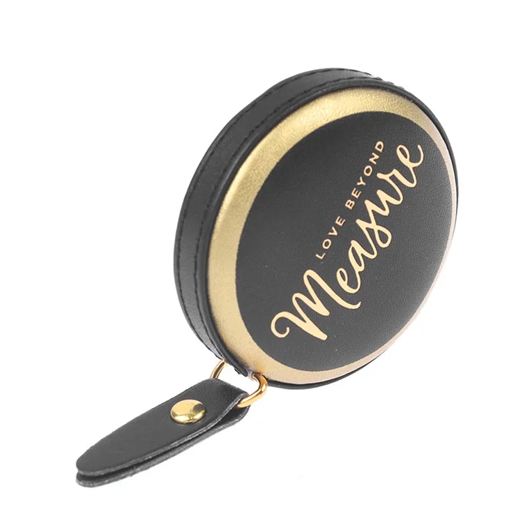 Cinta métrica de cuero de poliuretano, herramienta de medición de ropa - Negro
