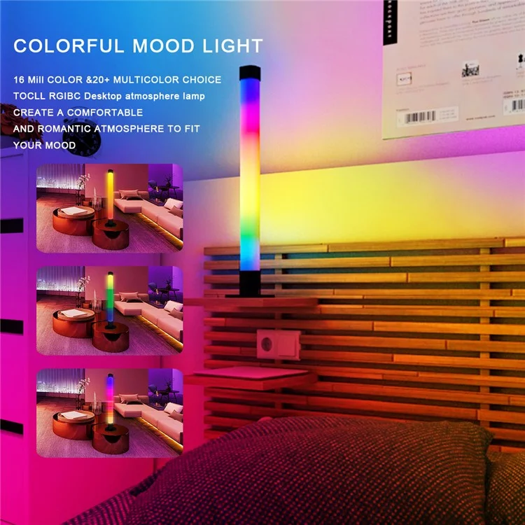 SAL006BS 2 pezzi Luci da gioco Creative Pick Up Rhythm Set Smart RGBIC Light Stick per camera da letto (Tuya WiFi)