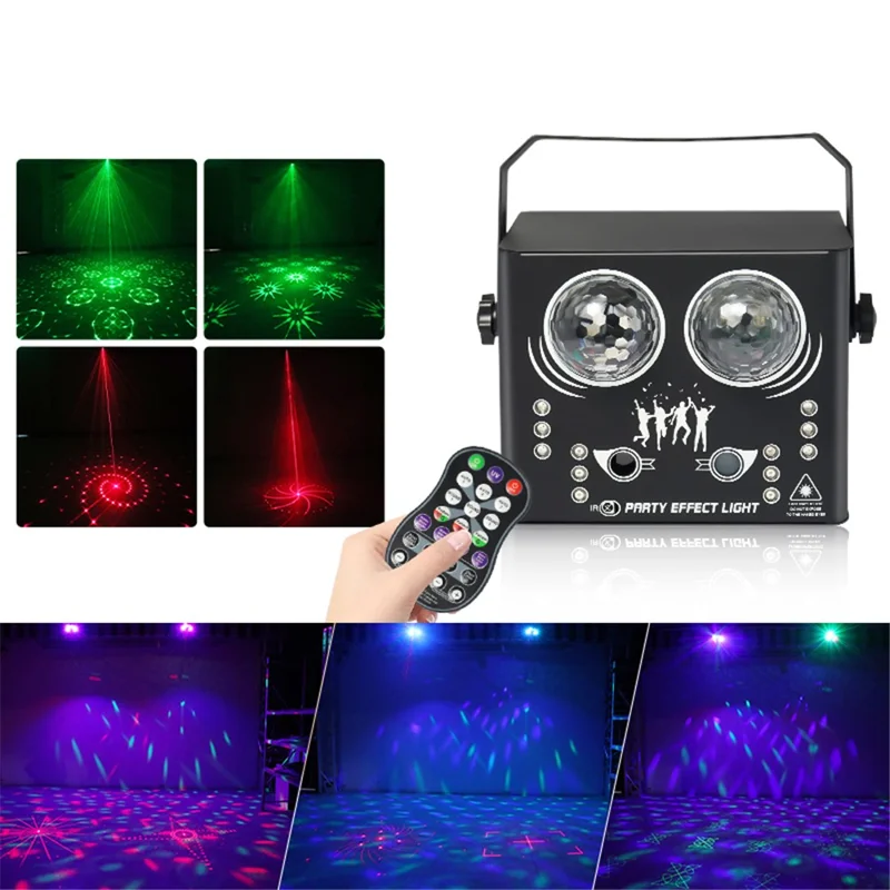 5-in-1 LED Effect Light Strobe Laser Water Streak Pattern Disco Light Lamp for Party Club Bar - US Plug