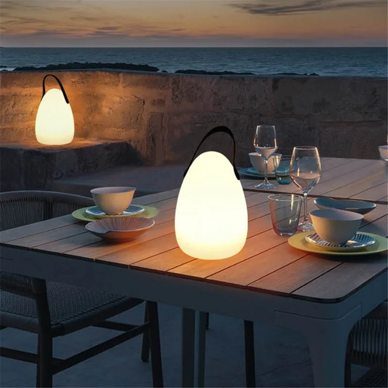 Egg Shape Portable Lantern Table Lamp 16 Colors USB Rechargeable Camping Tent LED Light with Remote Controller