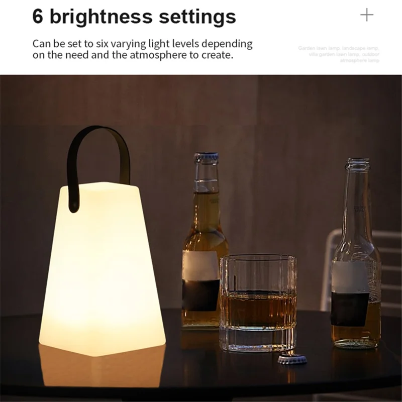 Trapezoid Portable Lantern Lamp 16 Colors Brightness Adjustable USB Rechargeable LED Light with Remote Controller