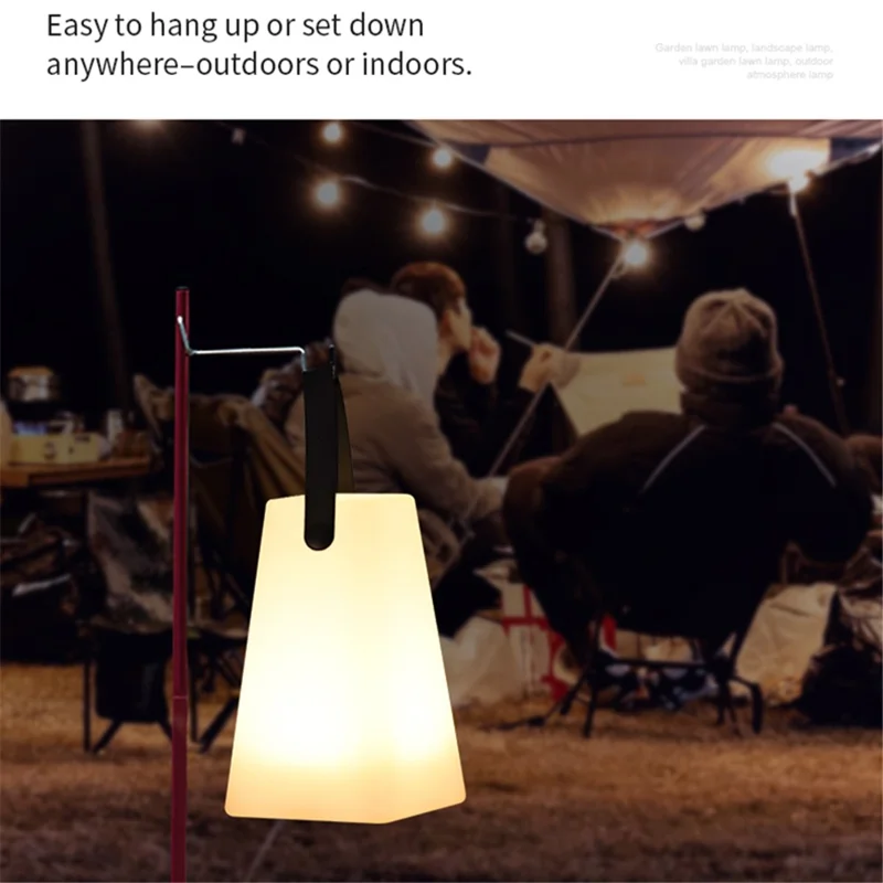 Trapezoid Portable Lantern Lamp 16 Colors Brightness Adjustable USB Rechargeable LED Light with Remote Controller