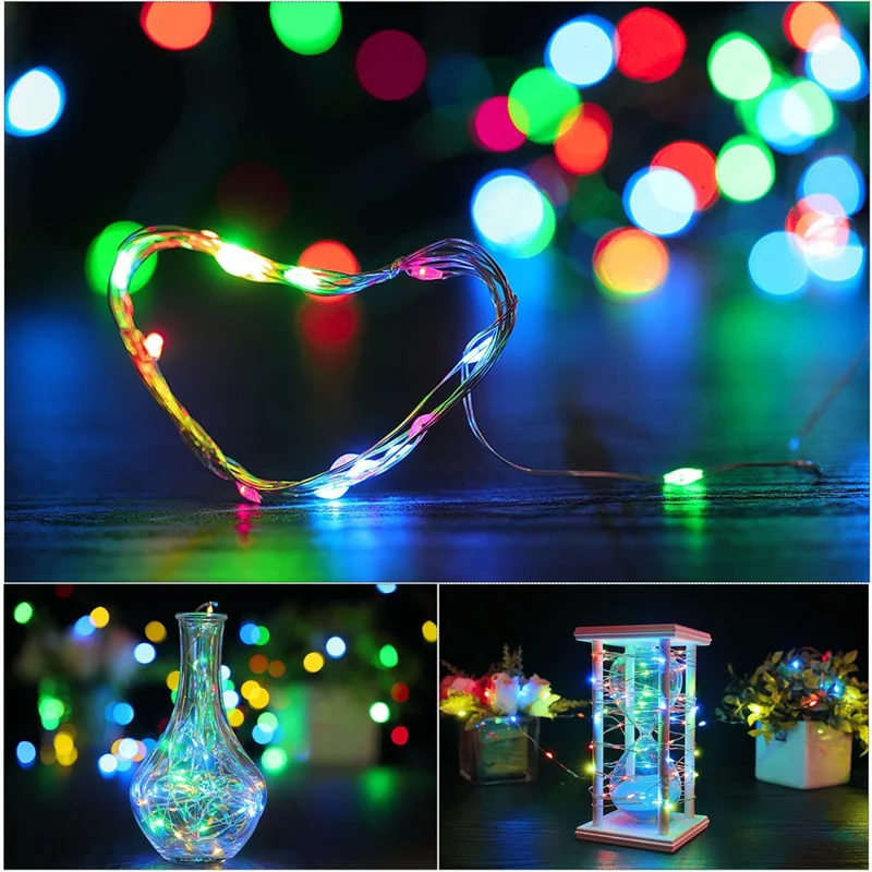 6Pcs / Set 1m 10-LED Wine Bottle Plug String Light Copper Wire LED Christmas Festival Lighting Decor - Multi-Color