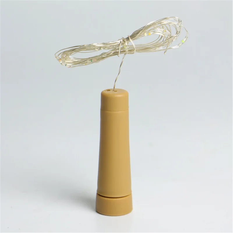 6Pcs / Set 1m 10-LED Wine Bottle Plug String Light Copper Wire LED Christmas Festival Lighting Decor - Multi-Color