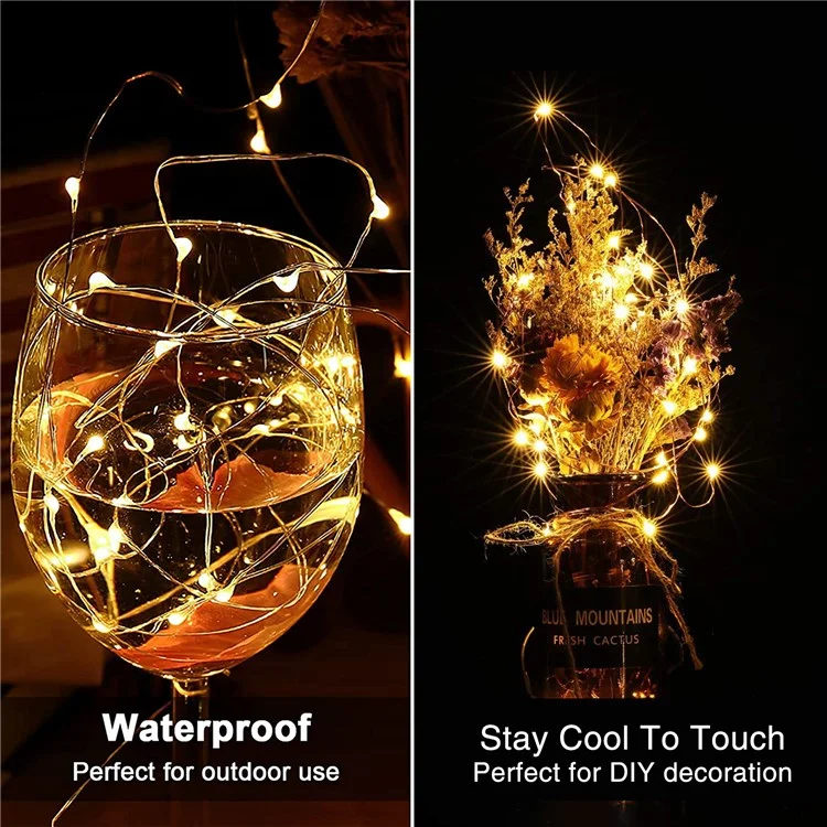 6 Stück / Set 1m 10-LED Weinflasche Stecker Lichterkette Kupferdraht LED Weihnachten Festival Beleuchtung Dekoration - warmweißes Licht