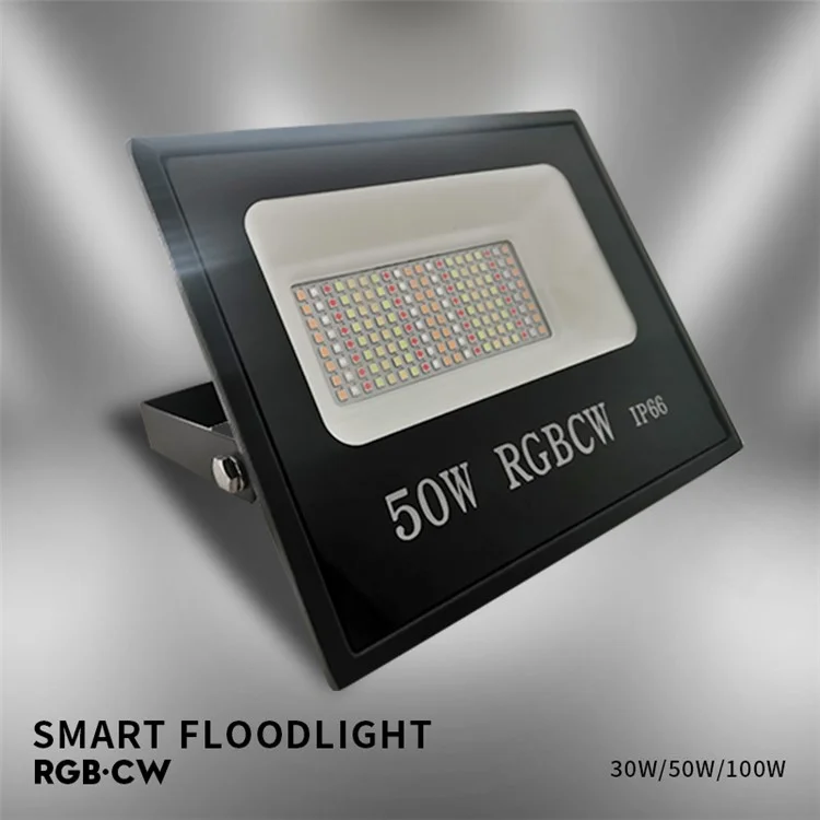 50W Tuya APP Smart LED Light IP66 Impermeabile Lampada RGB a colori per Esterni Fabbrica Magazzino Faretto da Esterno