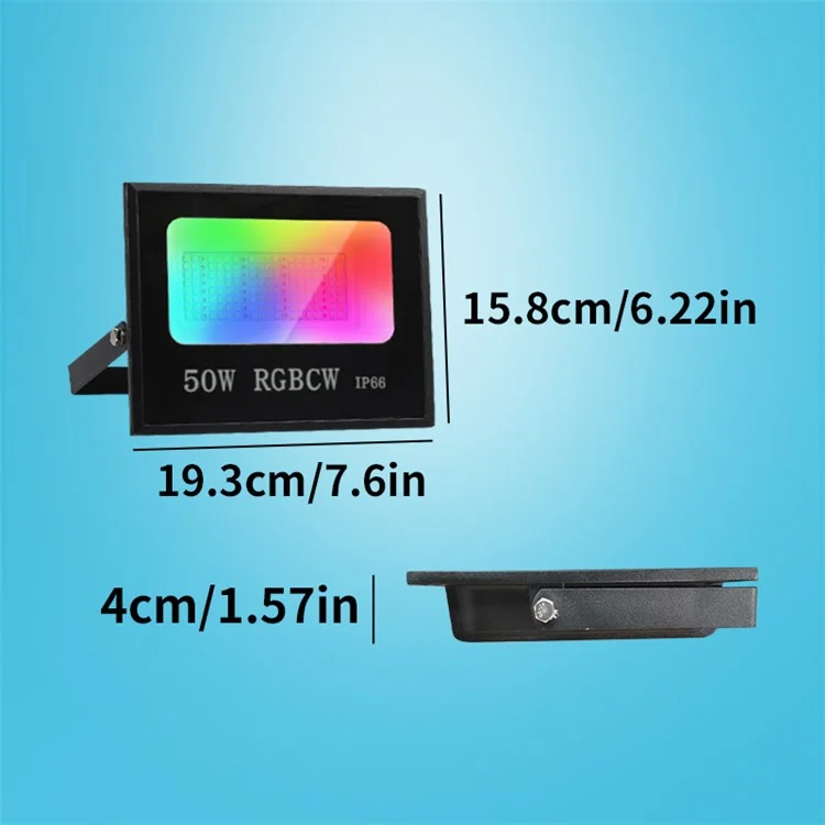 50W Tuya APP Smart LED Light IP66 Impermeabile Lampada RGB a colori per Esterni Fabbrica Magazzino Faretto da Esterno