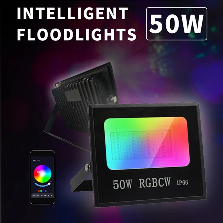 50W Tuya APP Smart LED Light IP66 Impermeabile Lampada RGB a colori per Esterni Fabbrica Magazzino Faretto da Esterno