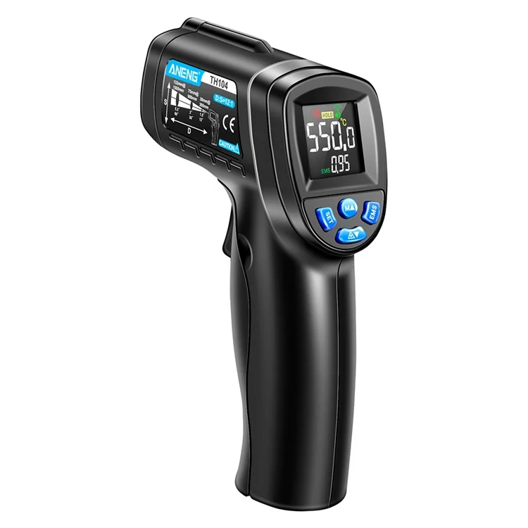 ANENG TH104 Farbbildschirm-Infrarot-Thermometer tragbar -50 bis 550 Grad Temperaturmessung für Industrie, Küche