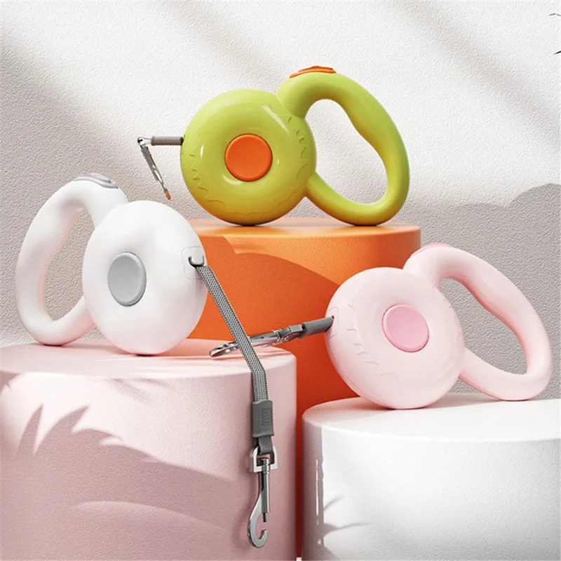 AIWO 3m Automatic Retractable Dog Leash Pet Traction Rope Dog Training Walking Lead Leash - Pink