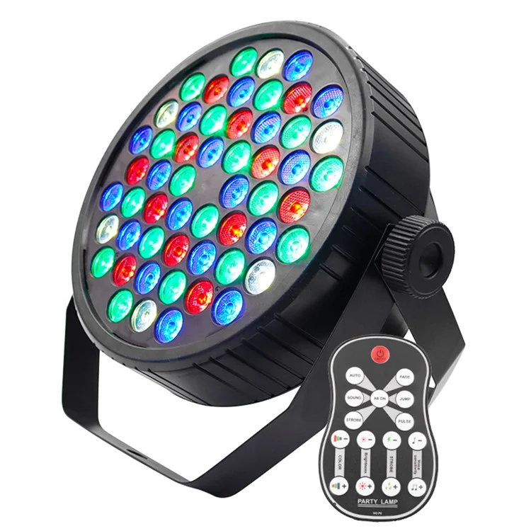 Lumière de scène à LED RVB 54 1W avec télécommande à 2 poignées pour éclairage d'ambiance pour club, KTV, discothèque, fête