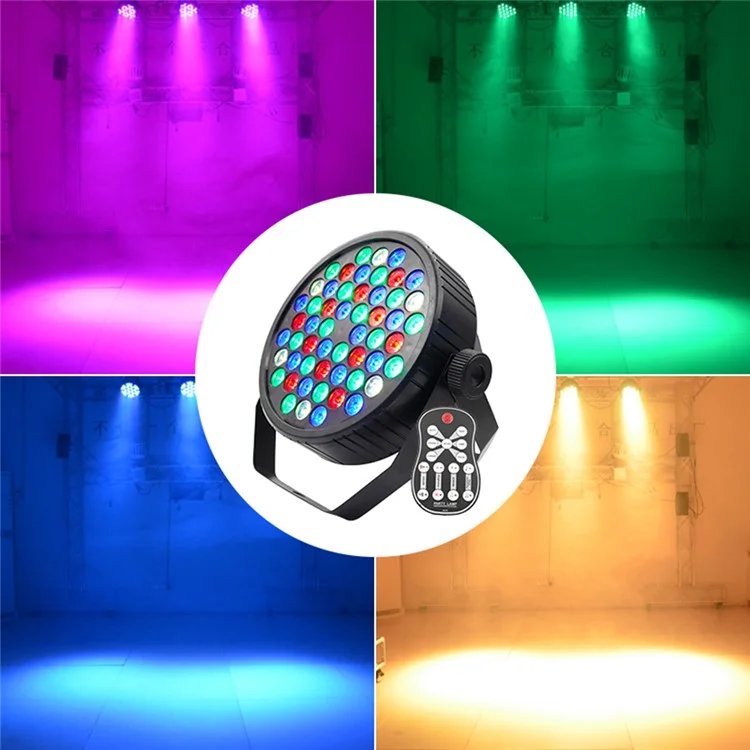 Lumière de scène à LED RVB 54 1W avec télécommande à 2 poignées pour éclairage d'ambiance pour club, KTV, discothèque, fête