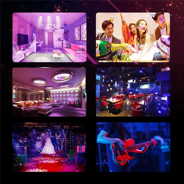 Lumière de scène à LED RVB 54 1W avec télécommande à 2 poignées pour éclairage d'ambiance pour club, KTV, discothèque, fête