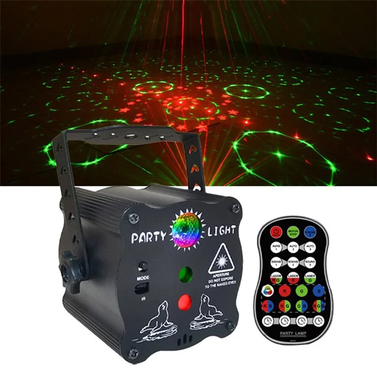 Luz Laser Portátil Miniatura R50 de Liga de Alumínio Auto / Voz / Controle Remoto Luz Interna com Alça