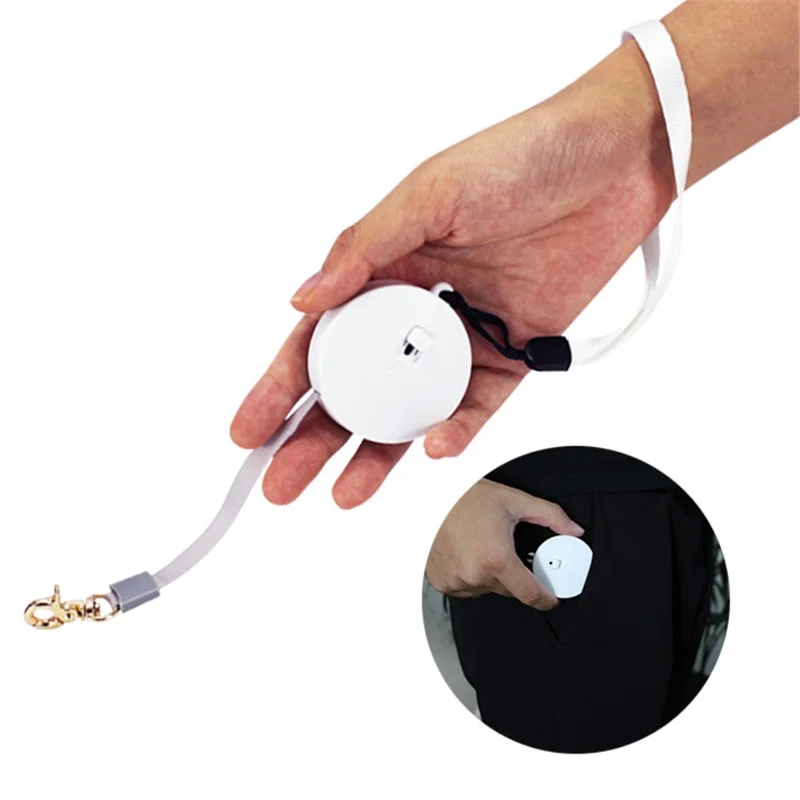 2m Retractable Dog Leash Anti-Pull Strong Nylon Tape Pet Traction Rope for Small Cats Dogs Gifts under 10kg - Square / White