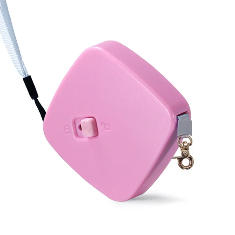 2m Retractable Dog Leash Anti-Pull Strong Nylon Tape Pet Traction Rope for Small Cats Dogs Gifts under 10kg - Square / Pink
