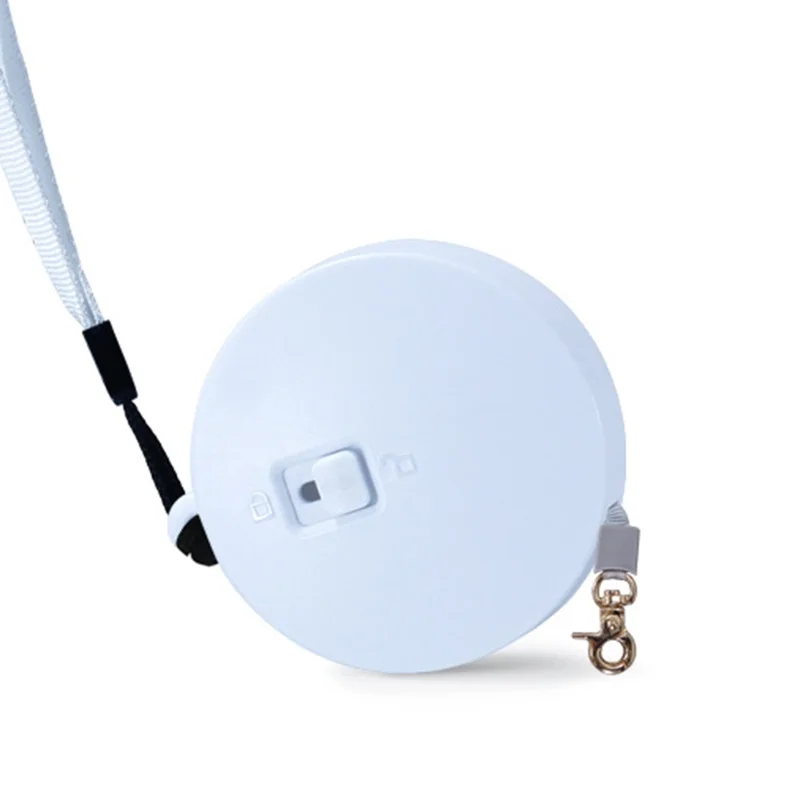 2m Retractable Dog Leash Anti-Pull Strong Nylon Tape Pet Traction Rope for Small Cats Dogs Gifts under 10kg - Circular / White