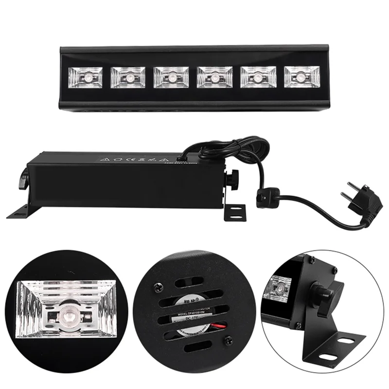 6-LED UV Light Bar Automatic Purple Light Lamp Tube Blacklight for Party, Disco, KTV Decoration