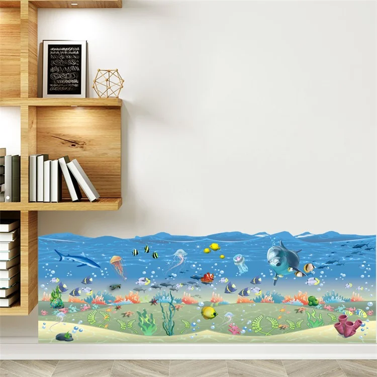 YJ1317 25 x 70cm Sous-marin Monde Waistline Wall Decal Sticker Removable Wallpaper Sticker for Living Room, Bedroom Decor