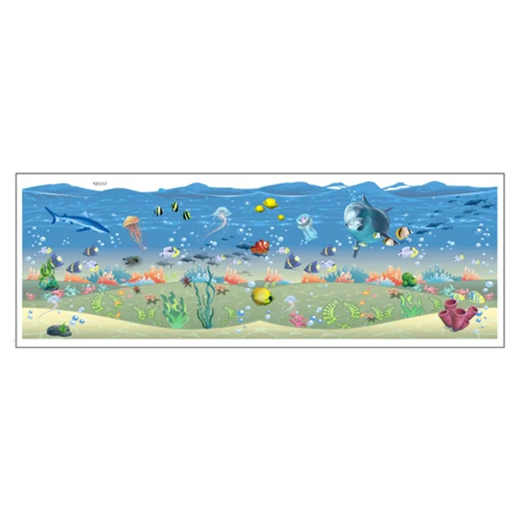 YJ1317 25 x 70cm Sous-marin Monde Waistline Wall Decal Sticker Removable Wallpaper Sticker for Living Room, Bedroom Decor