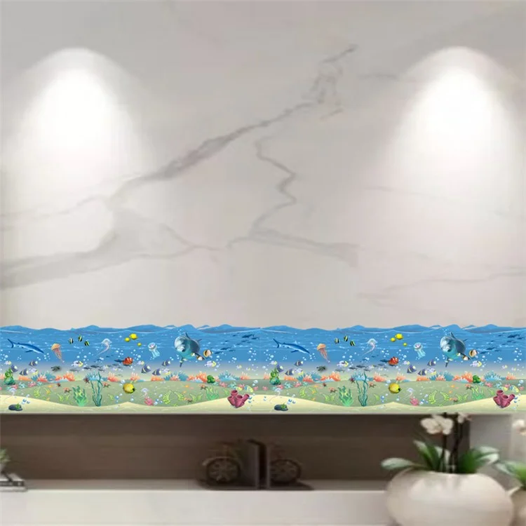 YJ1317 25 x 70cm Sous-marin Monde Waistline Wall Decal Sticker Removable Wallpaper Sticker for Living Room, Bedroom Decor