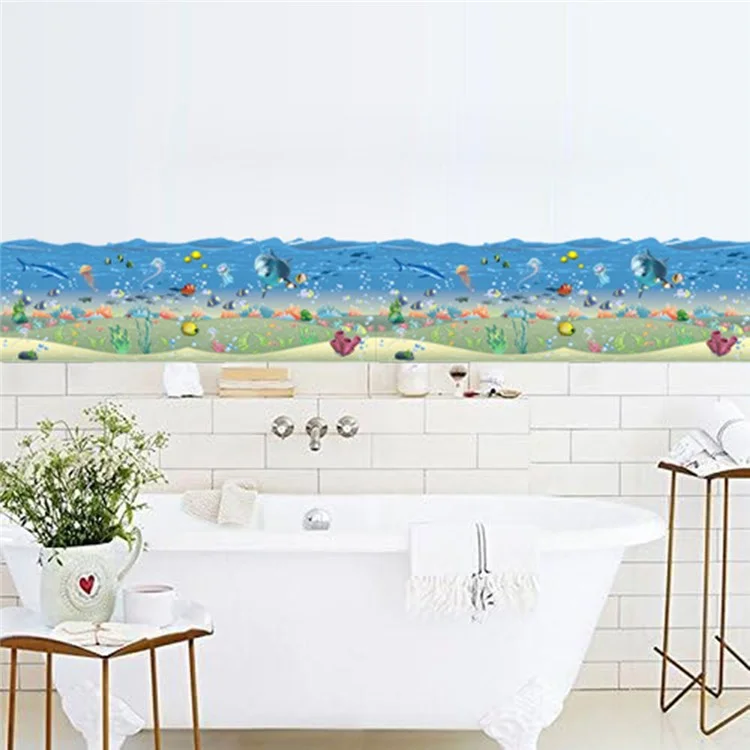 YJ1317 25 x 70cm Sous-marin Monde Waistline Wall Decal Sticker Removable Wallpaper Sticker for Living Room, Bedroom Decor