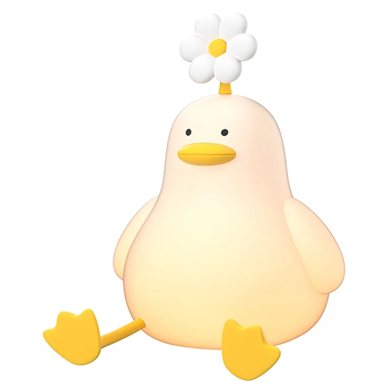 LLD-D09 Creative Duck Night Light Bedside Sleeping Light 3-Level Brightness Adjustment Touch Control Lamp with Phone Holder