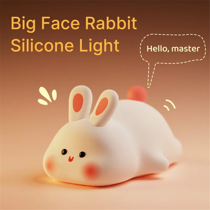 K-1153 Cute Rabbit Mini Night Light Children Bedside Sleeping Light RGB Dimming Silicone Lamp (CE, FCC, CPC Certificated)