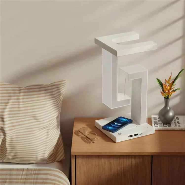 Suspension Anti-Gravity Table Night Lamp Touch Switch Desktop LED Light with Cell Phone Wireless Charging Function (CE Certificated)