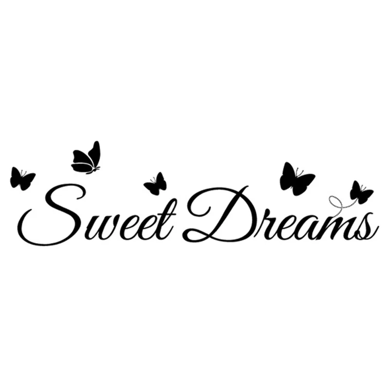 Yj2962 Sweet Dreams Wall Sticker PVC Art Mural Auto-adesivo Decalque Removível, 25*57cm (ST)