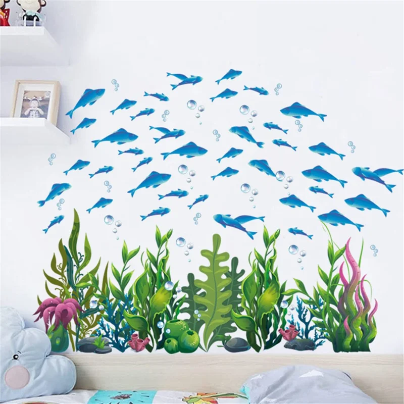 2Pcs / Set Under The Sea World Wall Sticker PVC Decal Removable Wallpaper, 30*90cm (ST)