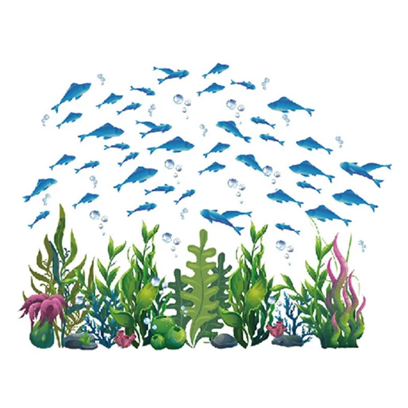 2Pcs / Set Under The Sea World Wall Sticker PVC Decal Removable Wallpaper, 30*90cm (ST)
