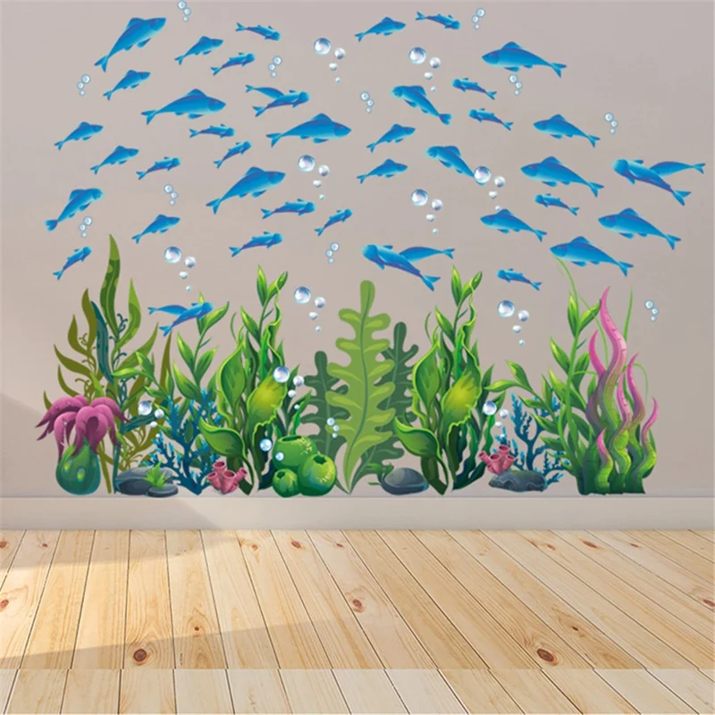 2Pcs / Set Under The Sea World Wall Sticker PVC Decal Removable Wallpaper, 30*90cm (ST)