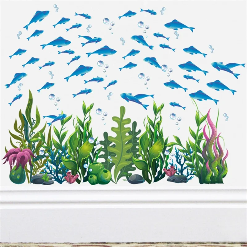 2Pcs / Set Under The Sea World Wall Sticker PVC Decal Removable Wallpaper, 30*90cm (ST)