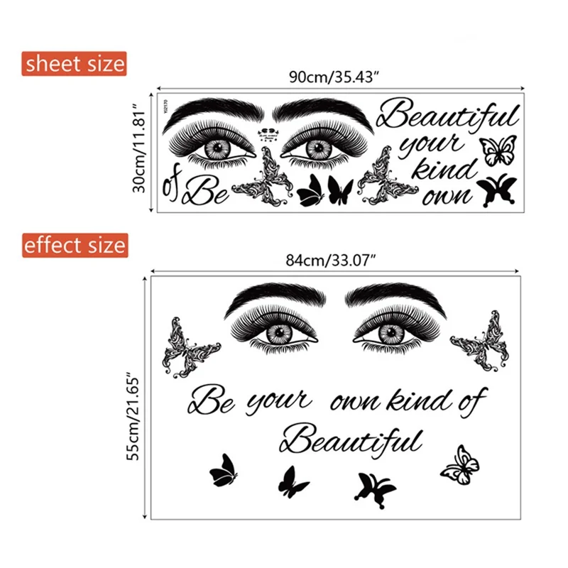 YJ2170 Be Your Own Kind of Beautiful Inspirational Quotes Sticker PVC Wall Decal, 30*90cm (ST)