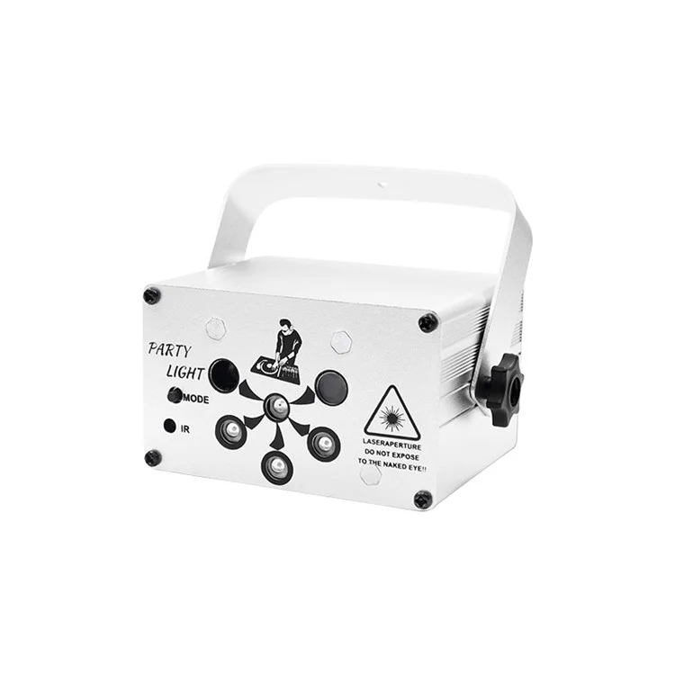 Fase di luce laser R80 Mini KTV Party Lampada decorativa in lega di alluminio Controllo a distanza attivato dalla voce Lampada atmosferica - Argento