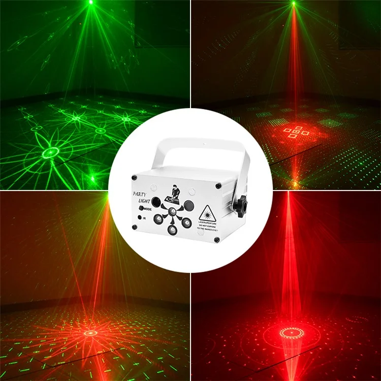 Fase di luce laser R80 Mini KTV Party Lampada decorativa in lega di alluminio Controllo a distanza attivato dalla voce Lampada atmosferica - Argento