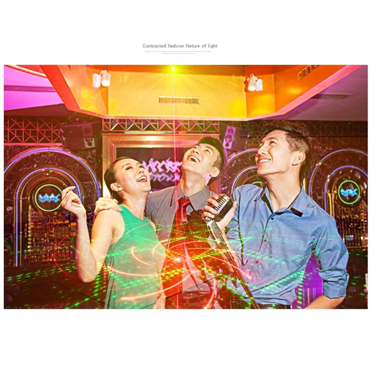 Fase di luce laser R80 Mini KTV Party Lampada decorativa in lega di alluminio Controllo a distanza attivato dalla voce Lampada atmosferica - Argento