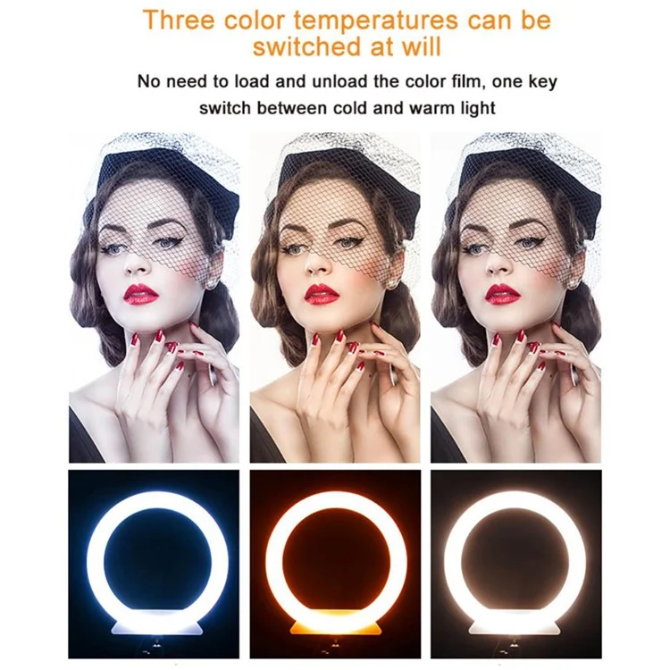 Anneau lumineux RGB pour la photographie Tik Tok, l'autoportrait et la vidéo, de 10 cm de diamètre, pour la diffusion en direct, la taille : S