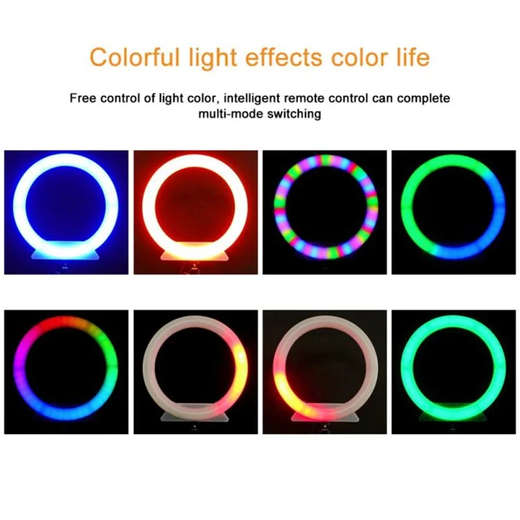 Anneau lumineux RGB pour la photographie Tik Tok, l'autoportrait et la vidéo, de 10 cm de diamètre, pour la diffusion en direct, la taille : S
