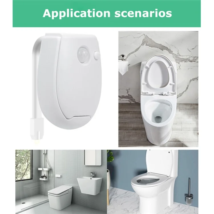 Toilet Night Light Smart Motion Sensor LED Lamp for Toilet Bowl Seat 7-Colors Changing Light