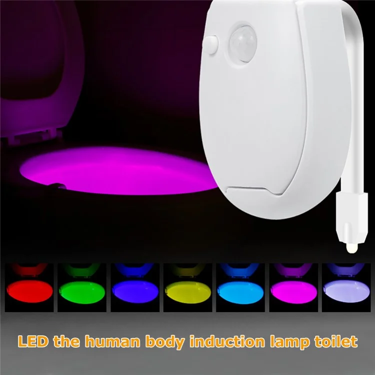 Toilet Night Light Smart Motion Sensor LED Lamp for Toilet Bowl Seat 7-Colors Changing Light