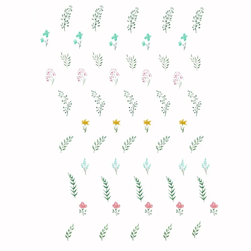 5Pcs  /  Set 29*30cm Self-adhesive Wallpaper and Flowers Pattern Wall Sticker PVC Decal (ST)